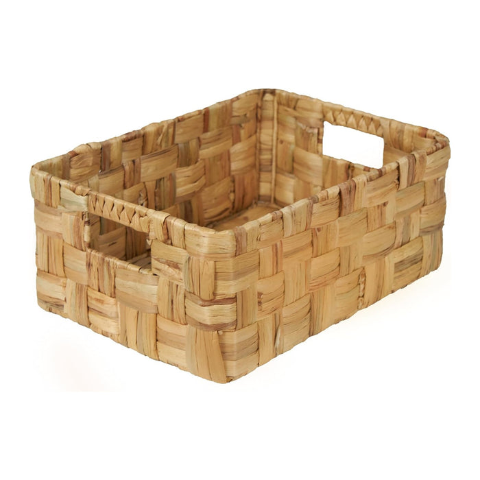 Vatima Jumbo Wicker Storage Basket, Large Hyacinth Organizer, 16.9x12.1x7.1H