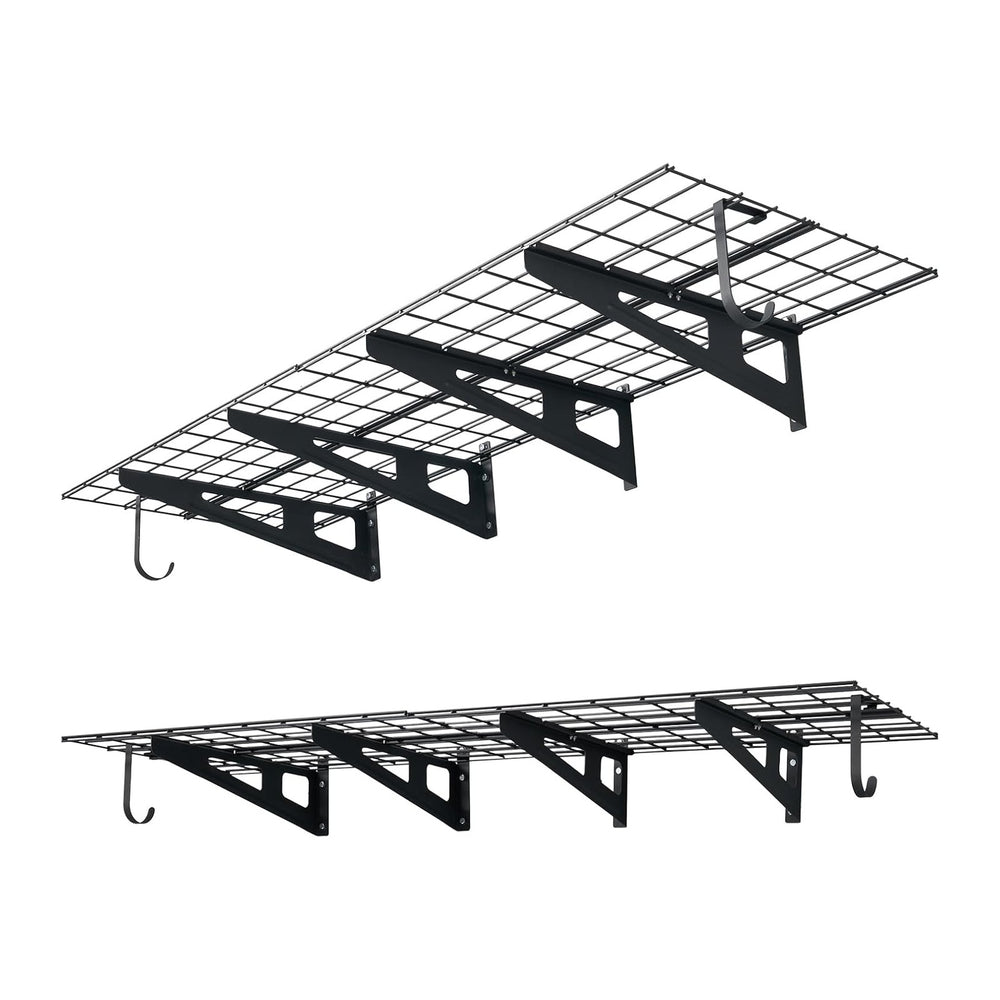 VEVOR 2-Pack Heavy Duty Garage Wall Shelving, 2 x 6 ft Steel Wall Mounted She...