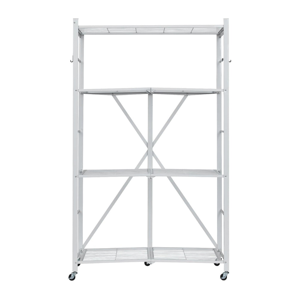 VEVOR 4-Tier Foldable Storage Shelf, 36W x 21D x 60 H Inch Folding Metal Rack...