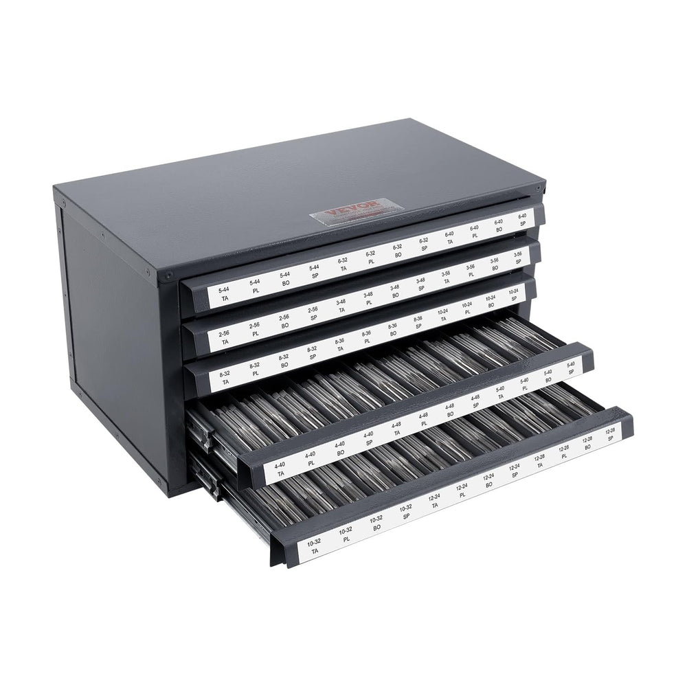 VEVOR Five-Drawer 2-56-#12-28 Steel Dispenser Organizer Labels, 60-Compartmen...