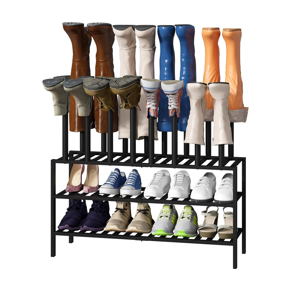 viewcare Black Boot Rack, Long Boot Rack Organizer Tall Boots with Shoe Rack ...