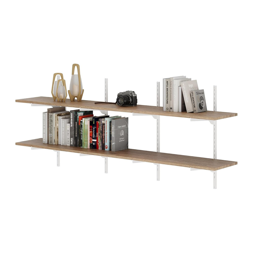 Wallniture Turin 60 Inch Floating Bookshelf, 10" Deep Adjustable Wall Sh...