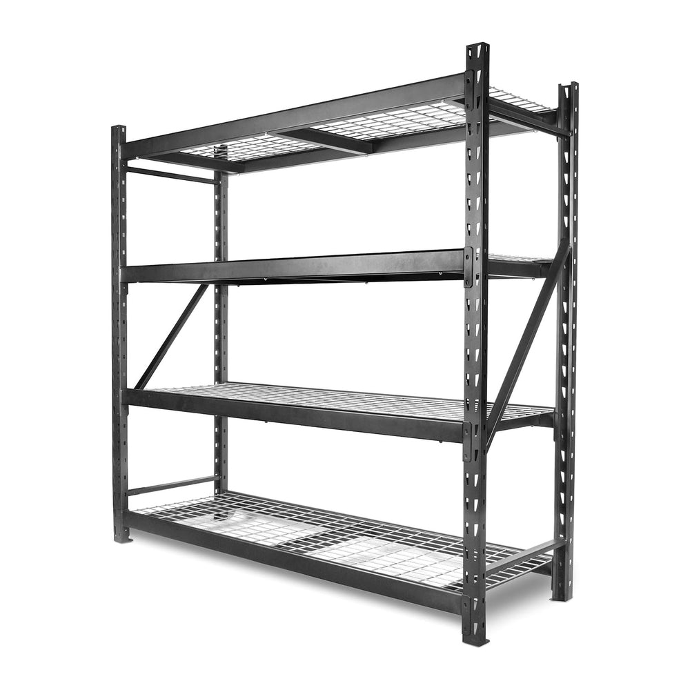WEN Four-Tier Industrial Steel Storage Rack with Adjustable Shelving and 8000...
