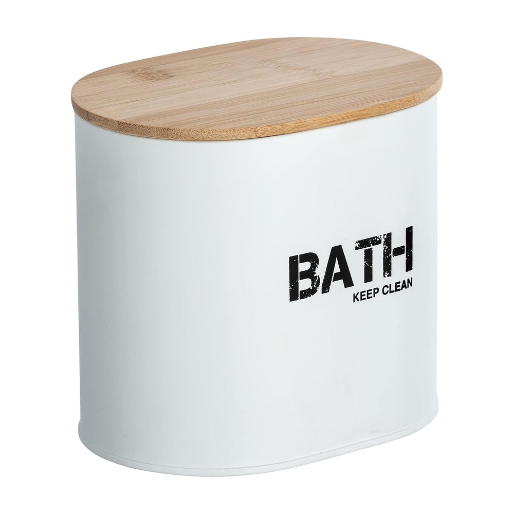 Wenko 23699100 Bathroom Box, White/Brown, 14.5 x 13.5 x 10.5 cm