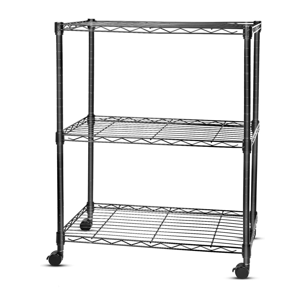 Whitmor 3 Tier Storage Shelves, Heavy Duty with Wheels, Adjustable Wardrobe R...
