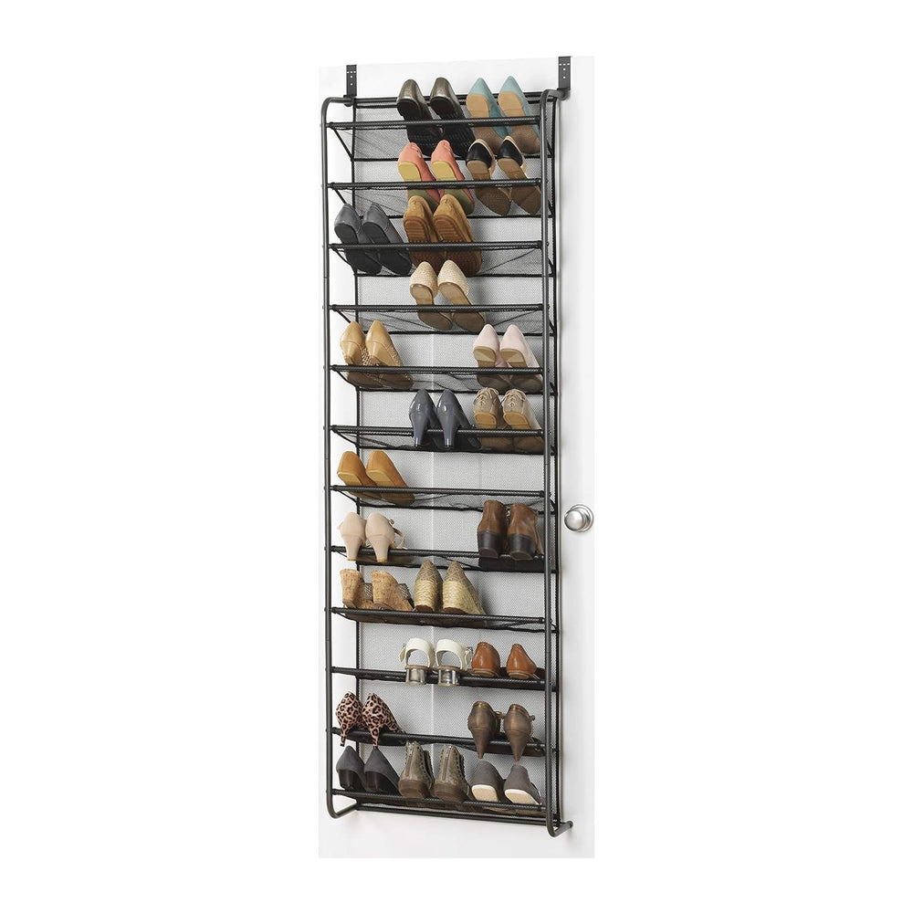 Whitmor 36 Pair Over the Door Shoe Rack, 12 Tier Hanging Shoe Organizer, Heav...