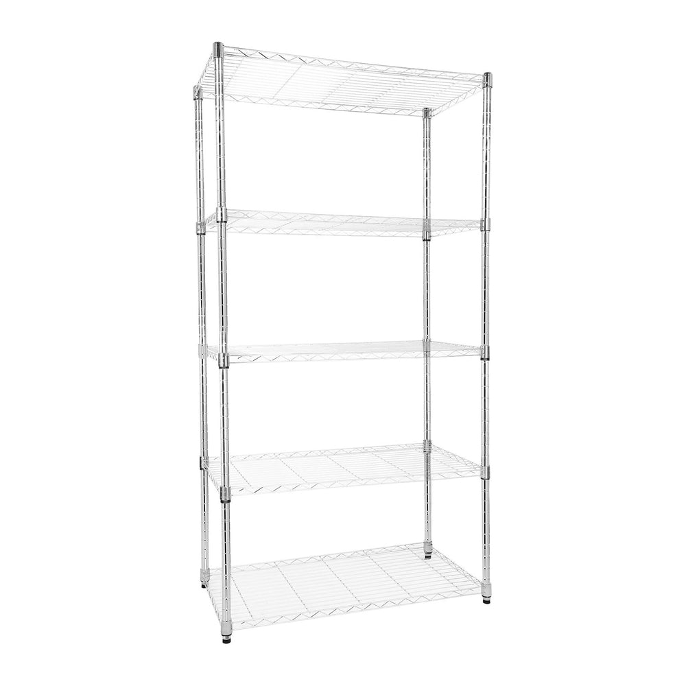 Whitmor 5 Tier Storage Shelves, Heavy Duty with Wheels, Adjustable Steel Orga...