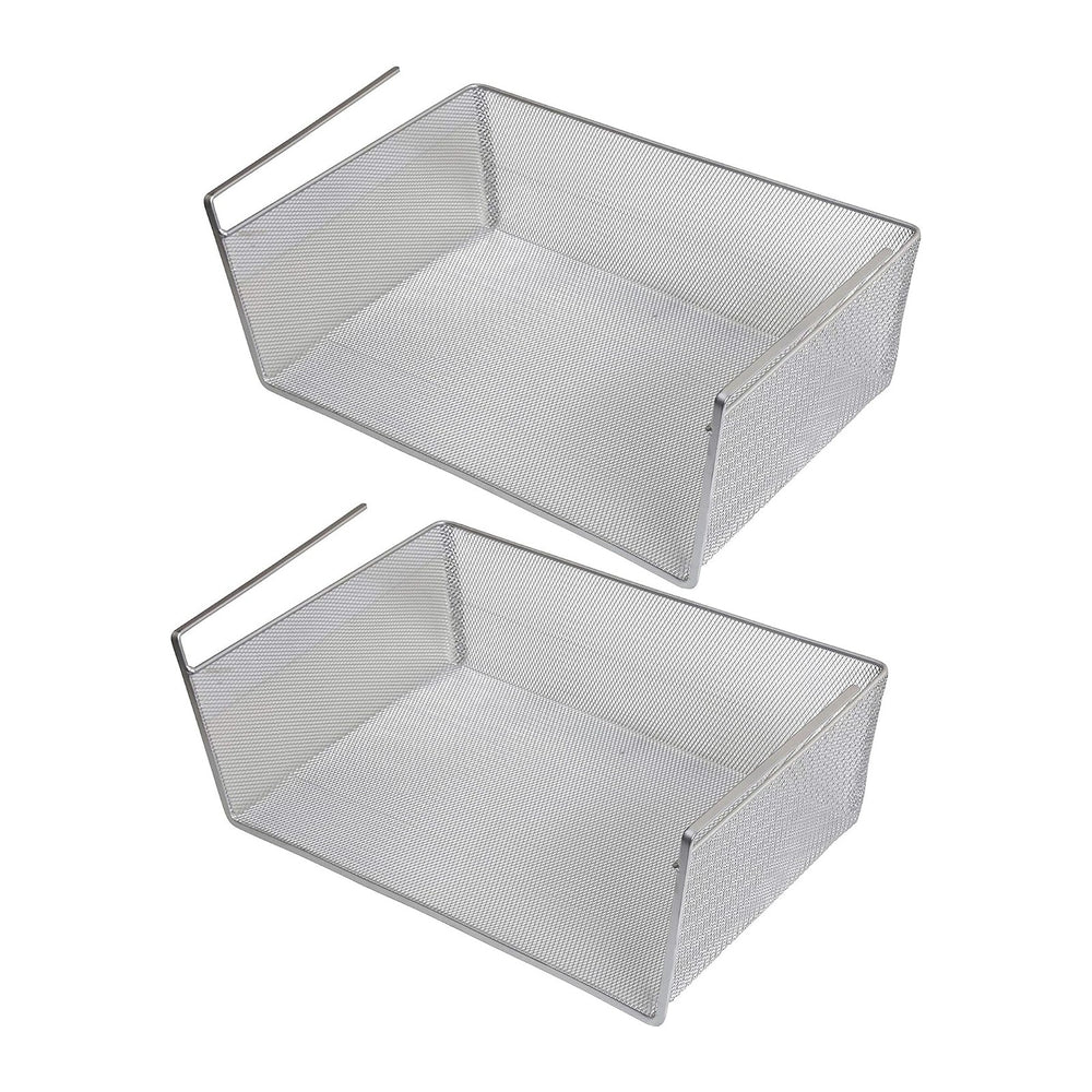 YBM Home Under Shelf Basket (2-Pack) Mesh Stainless Steel Storage Under Cabin...