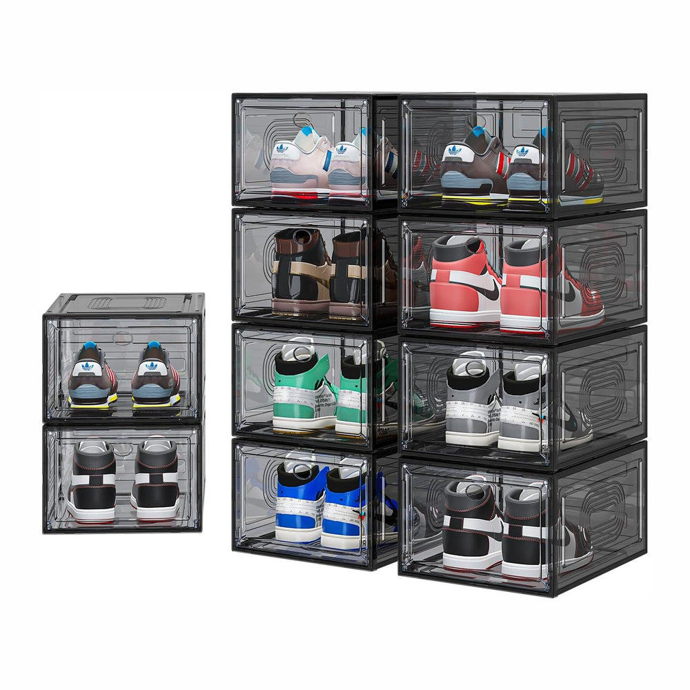 YFXCVSL 10 Pack Shoe Organizer, Upgrade Sturdy Shoe Boxes Stackable Shoe Stor...