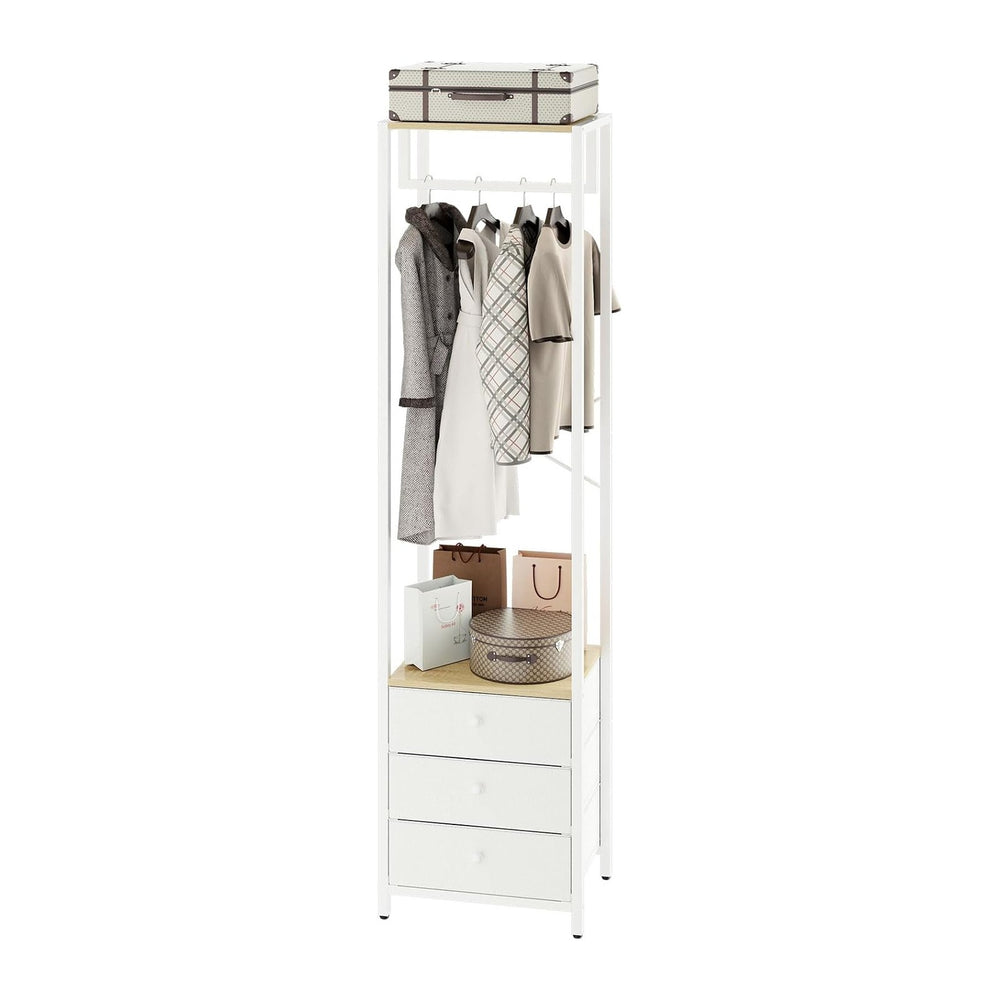 YMYNY Garment Rack, Clothes Rack with Drawers, Freestanding Tall Closet Organ...