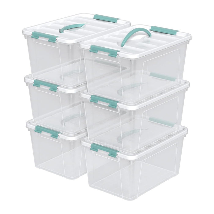 Zopnny 14 Quart Plastic Lidded Storage Bin